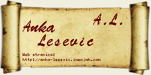 Anka Lešević vizit kartica